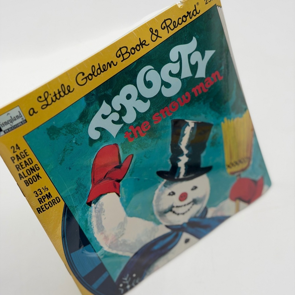 Vintage 1976 Frosty the Snowman Little Golden Book & Record 7in 33 RPM Sealed